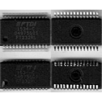 FT232RL Chip; oben normal, unten mit umgebogenen Pins